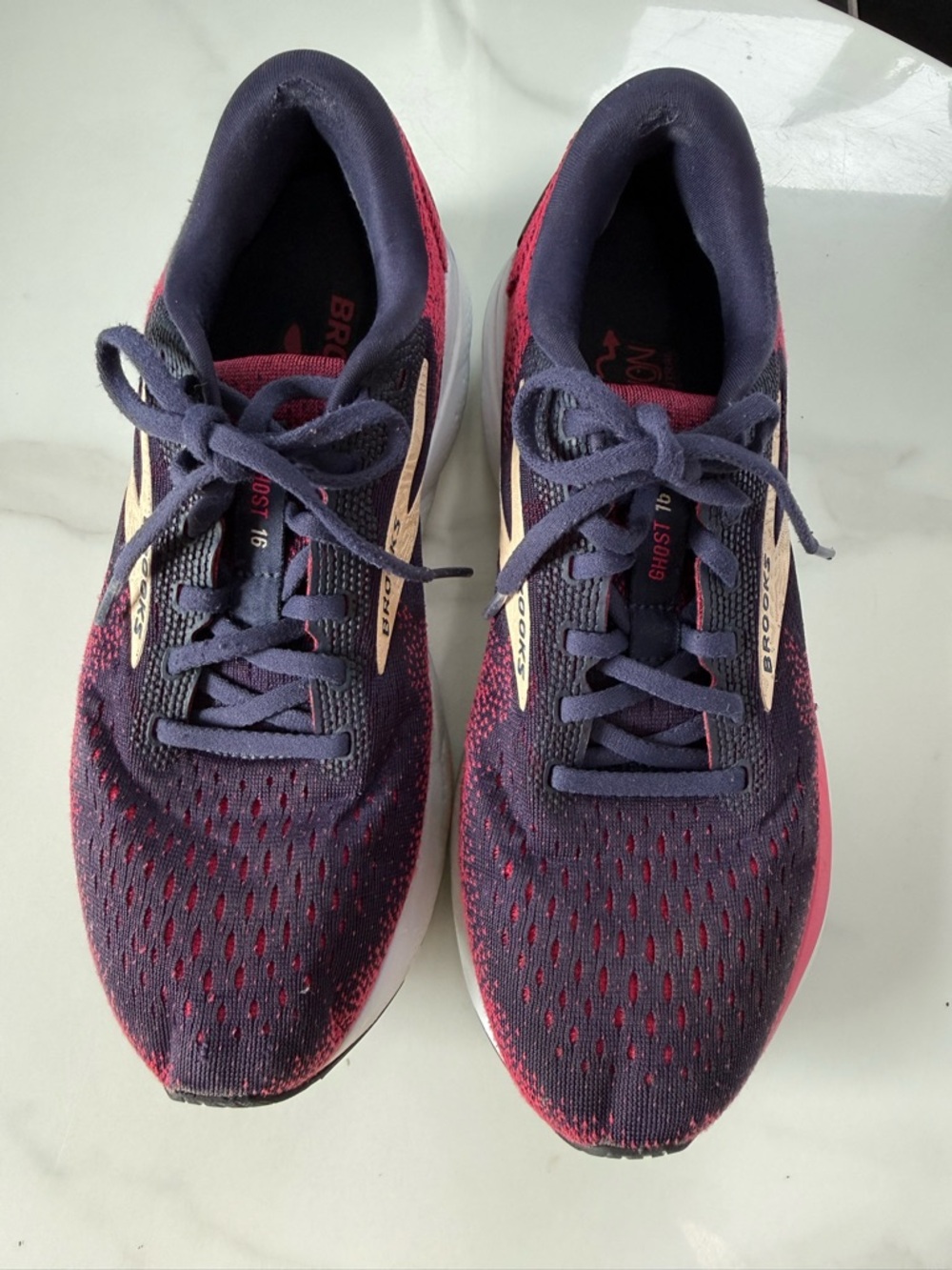 Brooks Ghost Women's Running Shoes - Navy and Pink - Picture 5 of 9